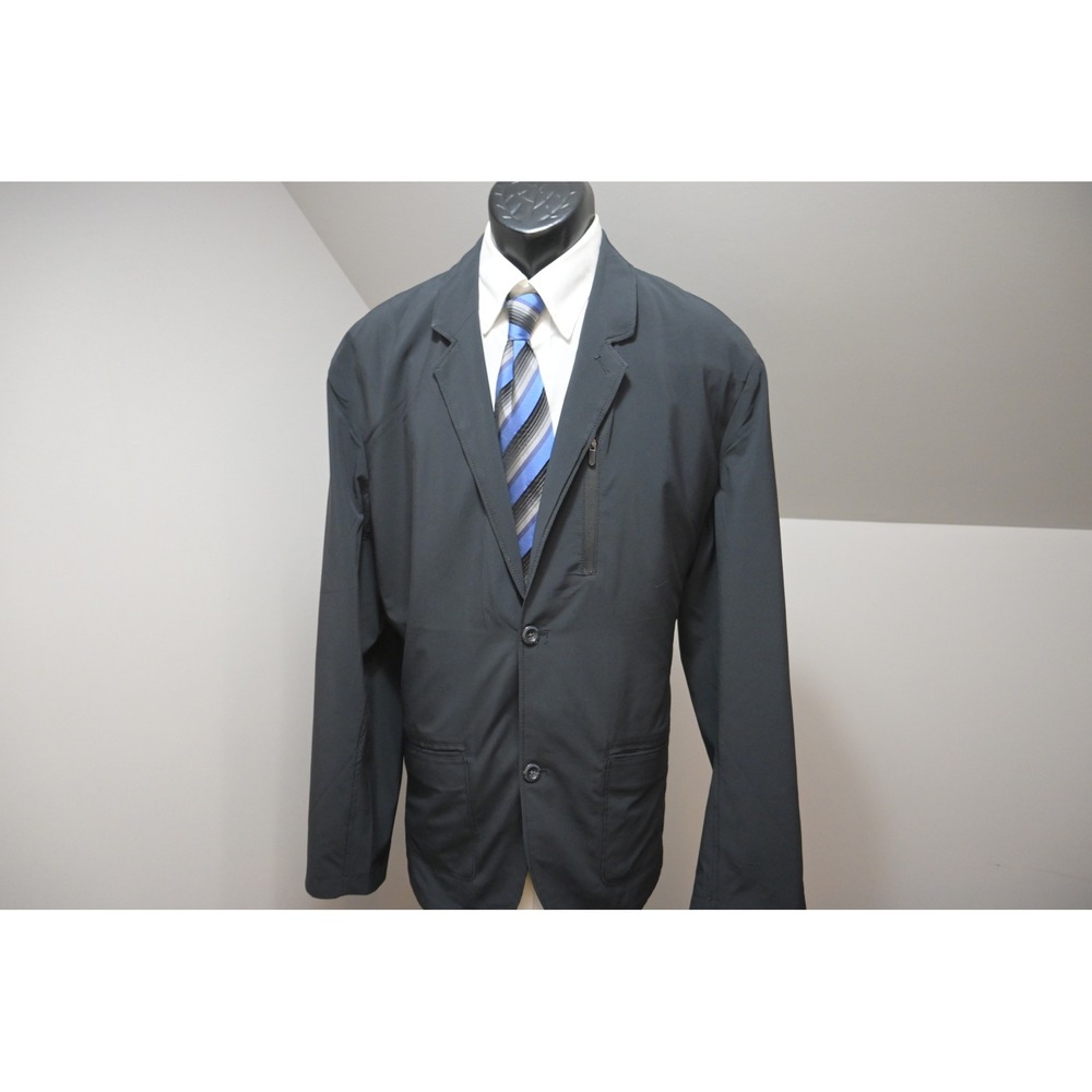 Eddie Bauer Voyager Blazer Men 46 Black Performance Stretch Sport Jacket